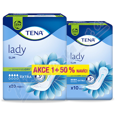 TENA Lady Slim Extra +50% ink.vložky 30ks 211513 - lékárna s rozvozem po Ostravsku a Těšínsku