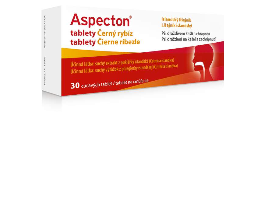 Aspecton tablety na kašel černý rybíz 30ks - lékárna s rozvozem po Ostravsku a Těšínsku