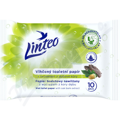 Vlhčený toaletní papír LINTEO 10ks s dubovou kůrou - lékárna s rozvozem po Ostravsku a Těšínsku